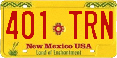 NM license plate 401TRN