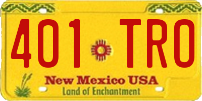 NM license plate 401TRO