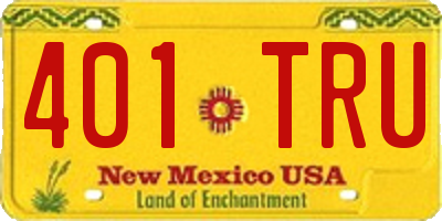 NM license plate 401TRU