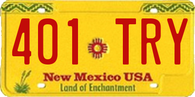NM license plate 401TRY
