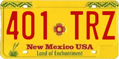 NM license plate 401TRZ