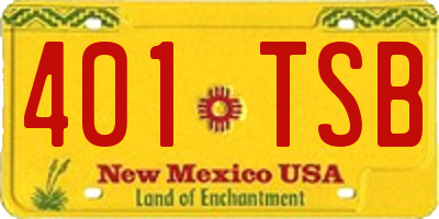 NM license plate 401TSB