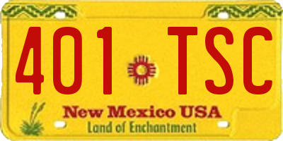 NM license plate 401TSC