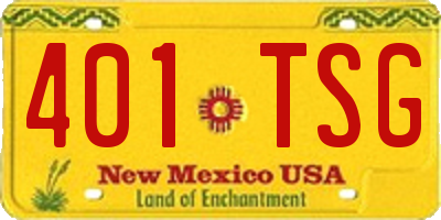 NM license plate 401TSG