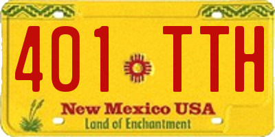 NM license plate 401TTH