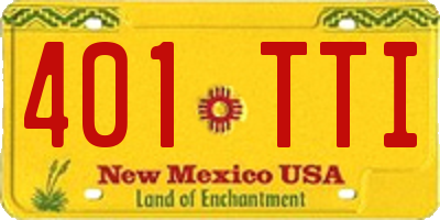 NM license plate 401TTI