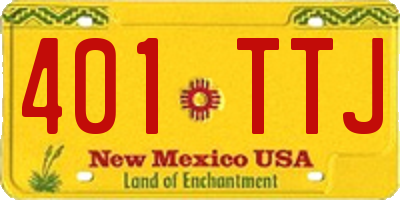NM license plate 401TTJ