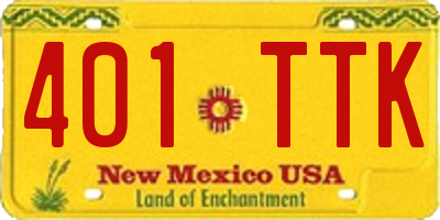 NM license plate 401TTK