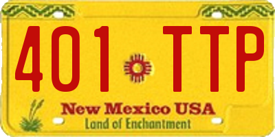 NM license plate 401TTP