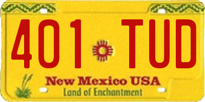 NM license plate 401TUD