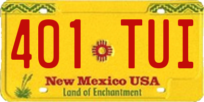 NM license plate 401TUI