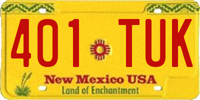 NM license plate 401TUK