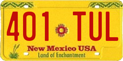 NM license plate 401TUL