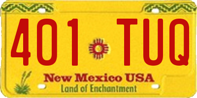 NM license plate 401TUQ