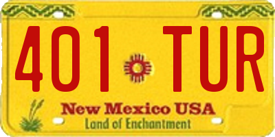 NM license plate 401TUR