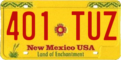 NM license plate 401TUZ