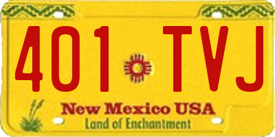 NM license plate 401TVJ