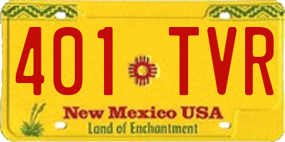 NM license plate 401TVR