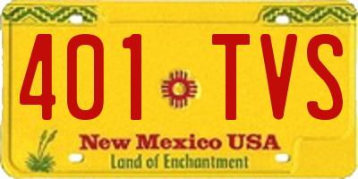 NM license plate 401TVS