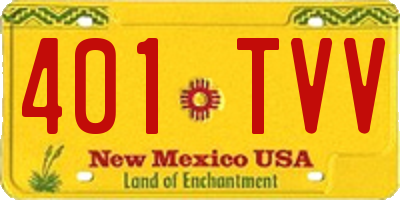 NM license plate 401TVV