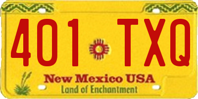 NM license plate 401TXQ