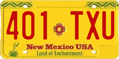 NM license plate 401TXU