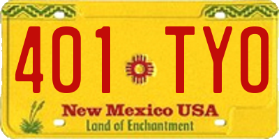 NM license plate 401TYO