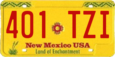 NM license plate 401TZI