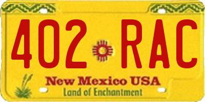 NM license plate 402RAC