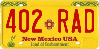 NM license plate 402RAD