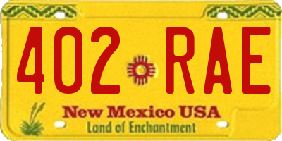 NM license plate 402RAE