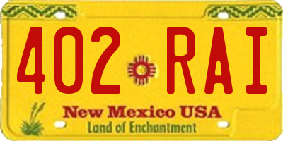 NM license plate 402RAI