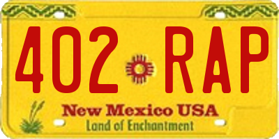 NM license plate 402RAP