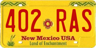 NM license plate 402RAS