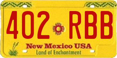 NM license plate 402RBB
