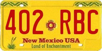 NM license plate 402RBC