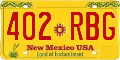 NM license plate 402RBG