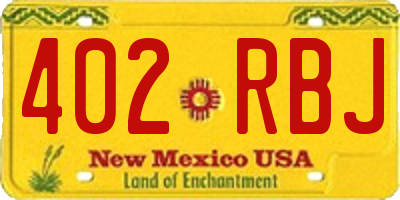 NM license plate 402RBJ