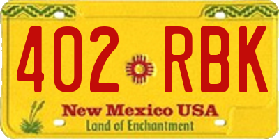 NM license plate 402RBK