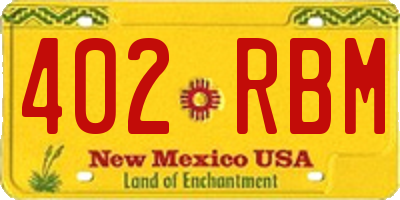 NM license plate 402RBM