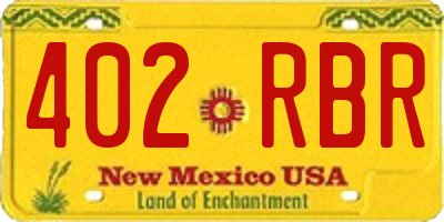 NM license plate 402RBR