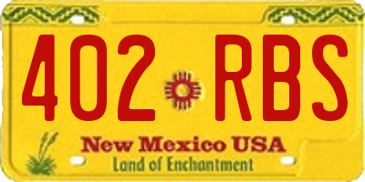 NM license plate 402RBS