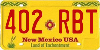 NM license plate 402RBT
