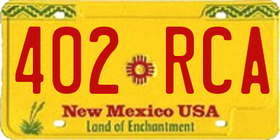 NM license plate 402RCA