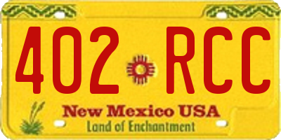 NM license plate 402RCC