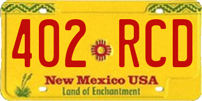 NM license plate 402RCD
