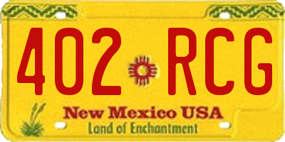 NM license plate 402RCG