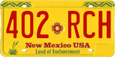 NM license plate 402RCH