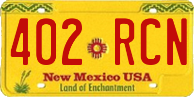 NM license plate 402RCN