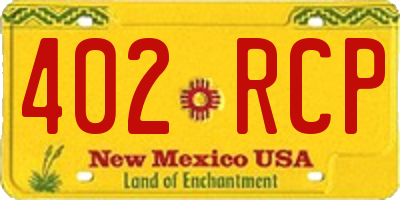 NM license plate 402RCP